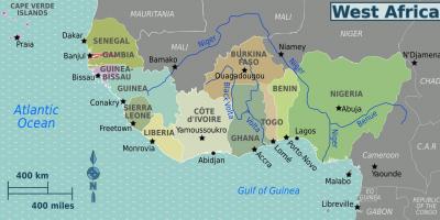 Gana Batı Afrika haritası 