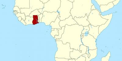 Afrika haritası Gana gösteriliyor 